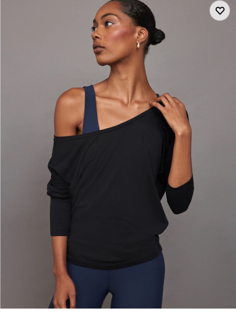 Carbon 38 long sleeve off shoulder top small black